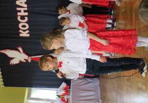 Chłopiec z grupy Słoneczka w trakcie występu.